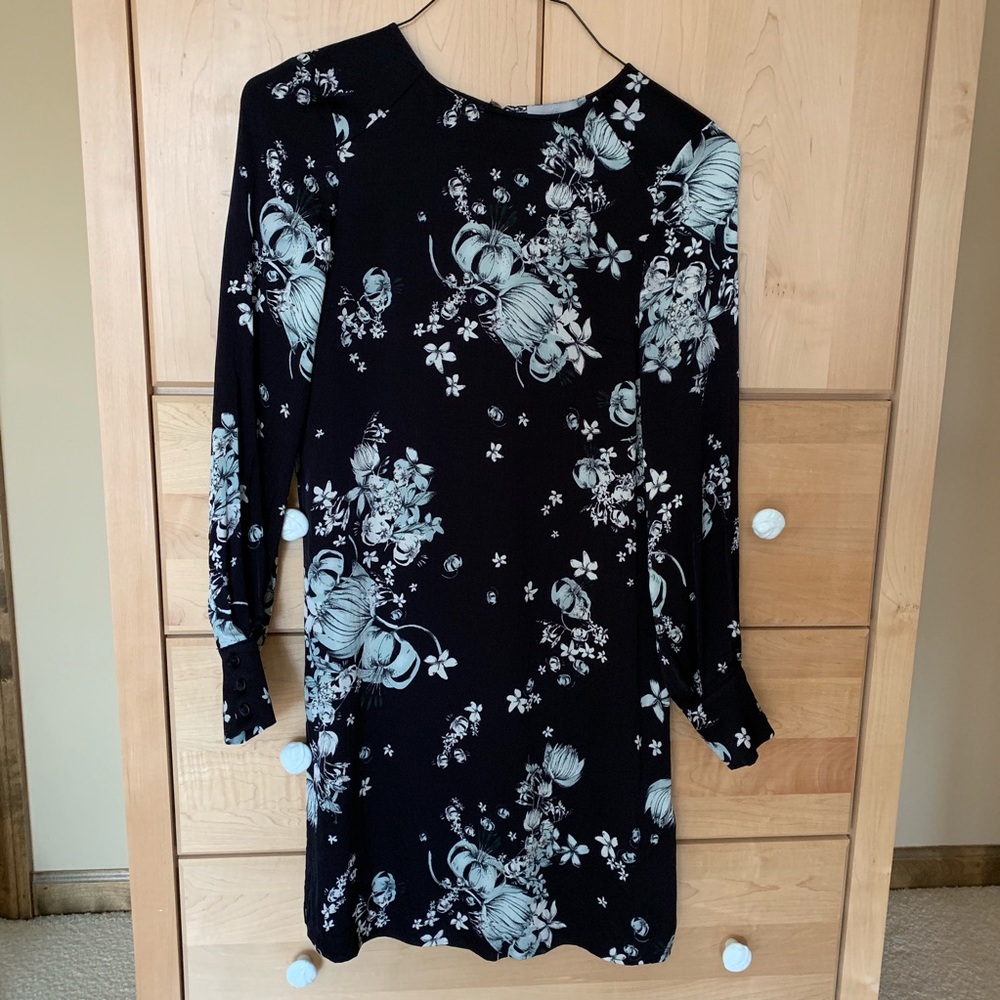 H&M Floral Sheath Dress with Long Sleeves